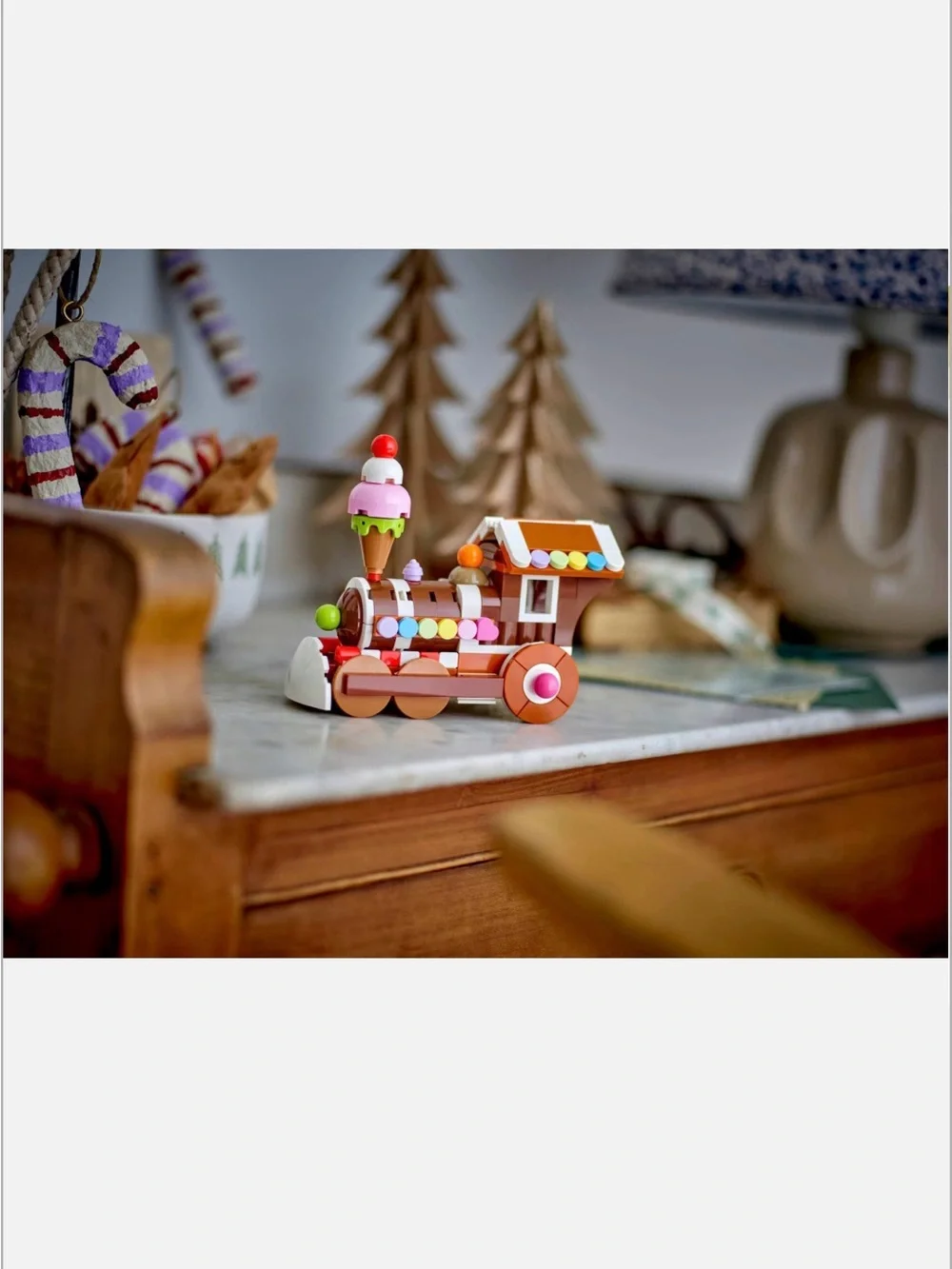 LEGO Creator Gingerbread Train Ornament - Brown and Pink - seasonal